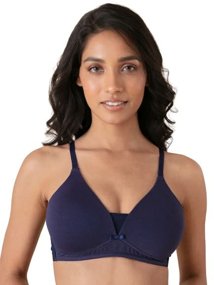 NYKD Women's Cotton Lightly Padded Seamless Wire Free Everyday T-Shirt Bra