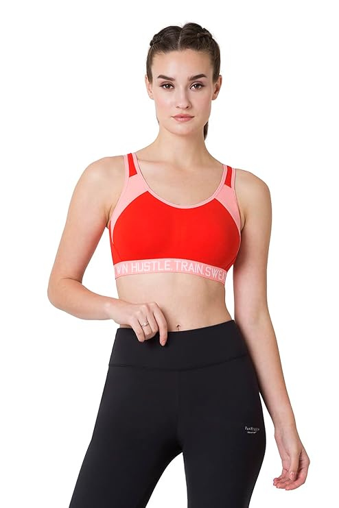 Van Heusen Women's Cotton Non-Padded Wireless Light Impact Sports Bra