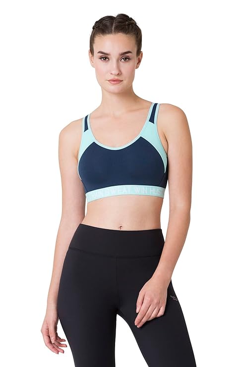 Van Heusen Women's Cotton Non-Padded Wireless Light Impact Sports Bra