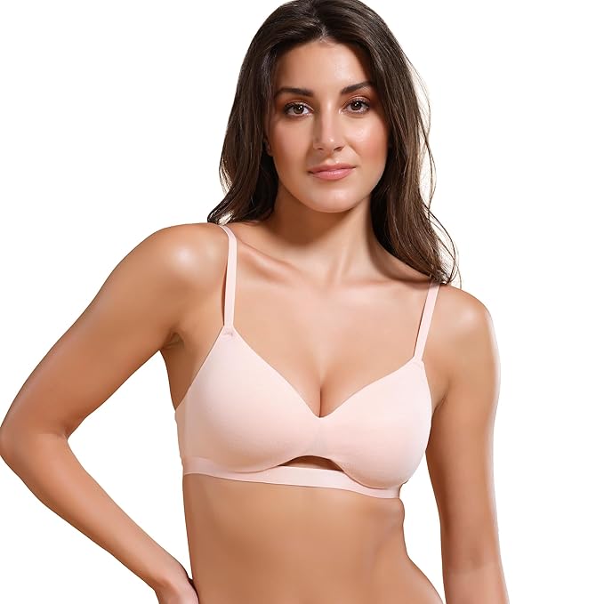 Enamor Innovations Cloudsoft, Invisi Neckline Women's Cotton Everyday T-Shirt Bra