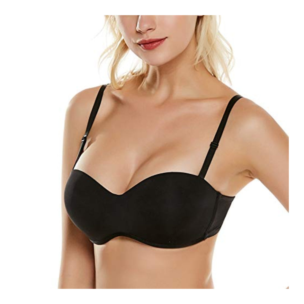 Plumbery Women's Nylon Padded Wired Strapless Bra